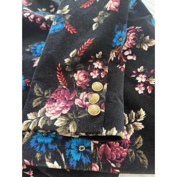 Lane Bryant Floral Print One Button Blazer Jacket Black Velvet 20 - Picture 7 of 7